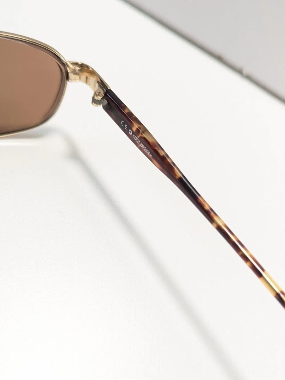 Harley-Davidson HDS 054 YG-1 135 Golden Tone Tortoise Frames ONLY Y2K